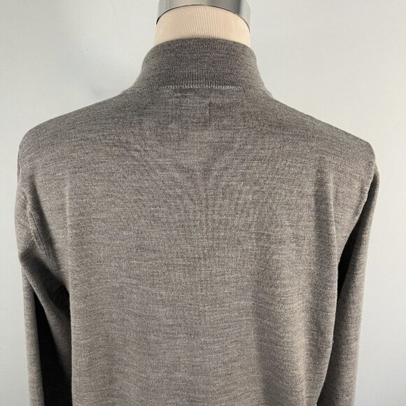 Untuckit Men's Merino Wool 1/4 Zip Sweater Gray Size Large - Picture 11 of 11